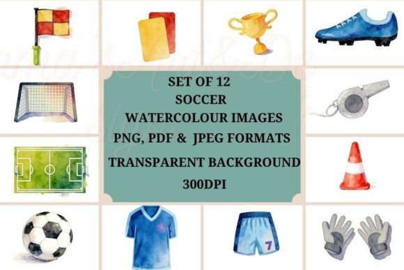 Download Watercolour Soccer Clipart Set - Premium Resources