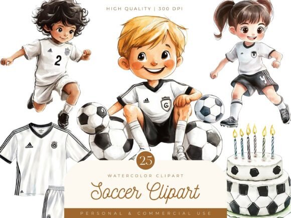 Download Watercolor Soccer Clipart Bundle - Premium Bundle